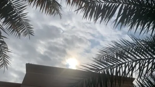 طقس القطيف.. مطر خجول.. وشمس تستحي من وراء الغيوم