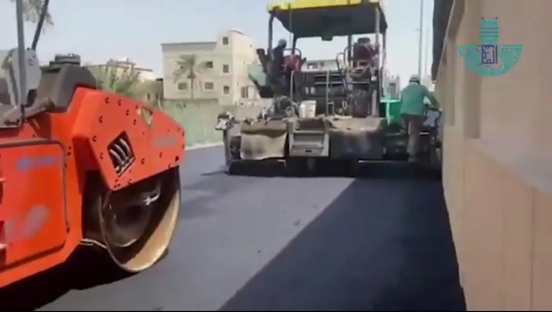 سفلتة شوارع منطقة جبل السروات في القديح