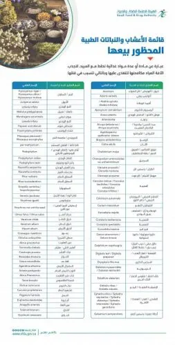 “الغذاء والدواء” تحظر بيع 70 عشبة ونبتة خطرة على الصحة