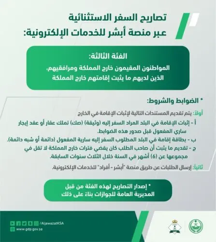 “الجوازات” تحدد ضوابط وشروط إصدار تصاريح السفر للفئات المُستثناة