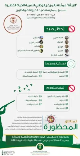 “البيئة” تسمح بالصيد بـ 5 شروط.. والعقوبات تنتظر المخالفين