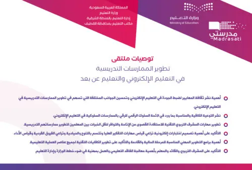 القطيف.. اختتام ملتقى تطوير الممارسات التدريسية في التعليم الإلكتروني