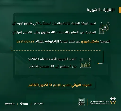 “الزكاة والدخل” تفرض غرامة تخلف تصل إلى 5% من قيمة الضريبة
