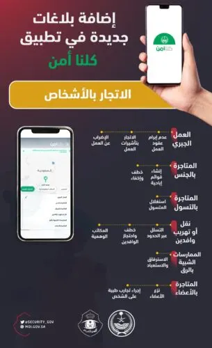 تحديث “كلنا أمن” ليشمل بلاغات التحرش والمعلوماتية والإتجار بالبشر