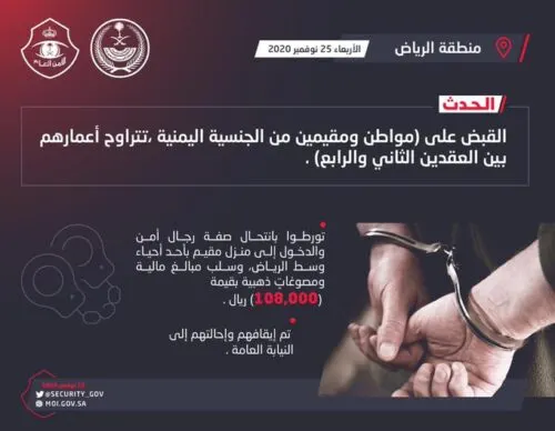 ينتحلون صفة رجال أمن ويسلبون أموالاً وذهباً من منزل مقيم
