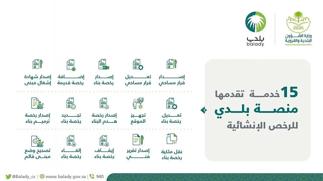 “الشؤون البلدية” تطلق 15 خدمة موحدة للرخص الإنشائية