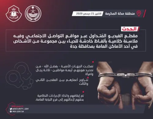 إيقاف 3 رجال وامرأة تلاسنوا بكلمات “خادشة” في الكورنيش