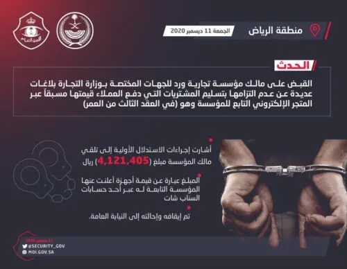 القبض على مالك متجر.. سرق أكثر من 4 ملايين ريال من العملاء