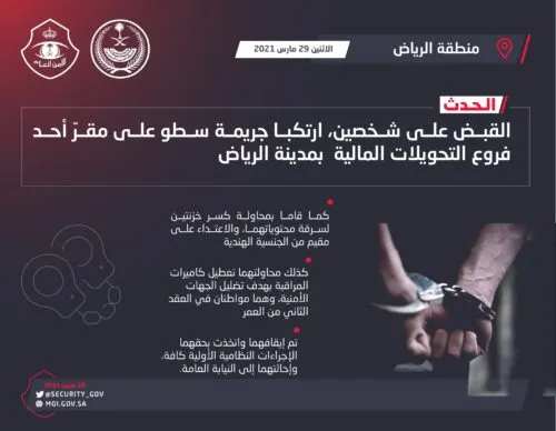 مراهقان يسطوان على مصرف للتحويلات المالية