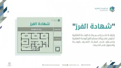 “شهادة الفرز” تمكن مالك العقار من التأجير والبيع والشراء إلكترونياً