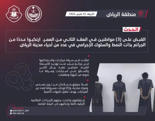 سلاحان ومخدرات في حوزة 3 سعوديين انتحلوا صفة رجال أمن