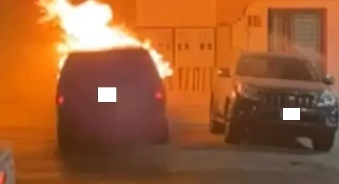 حريق غامض يلتهم “تاهو” في إحدى قرى القطيف