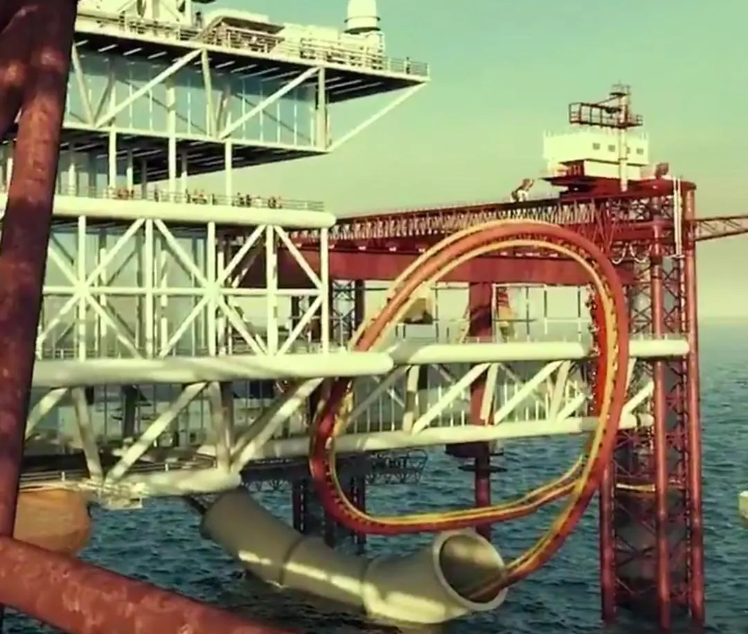 “THE RIG”.. القفز من فوق منصة نفط والتزحلق داخل أنبوب بترول