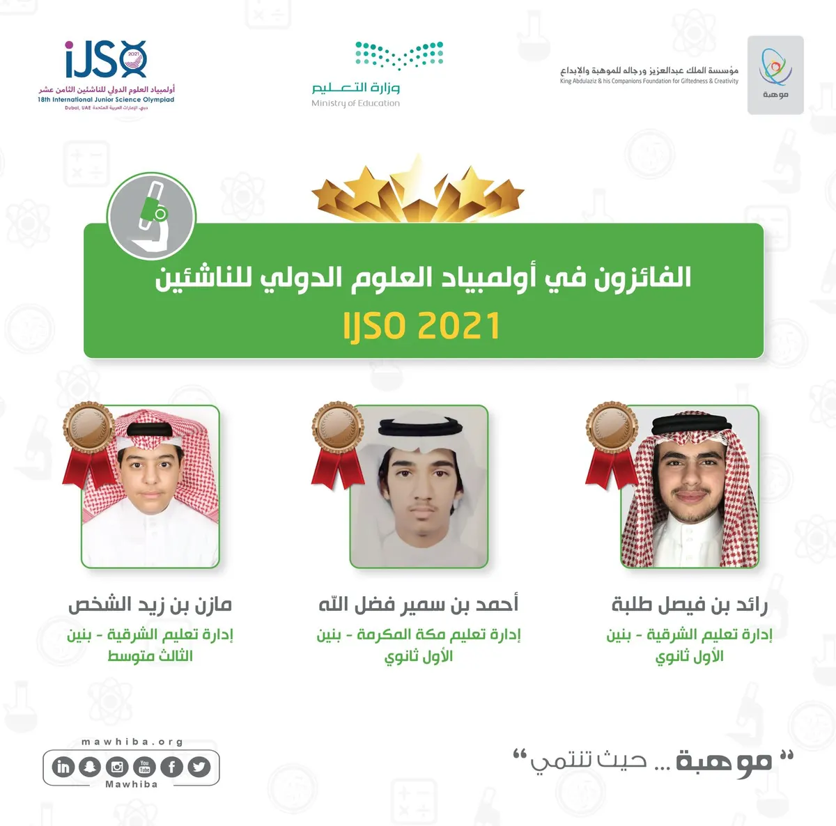 اثنتان للشرقية.. السعودية تحصد 3 جوائز دولية في أولمبياد العلوم