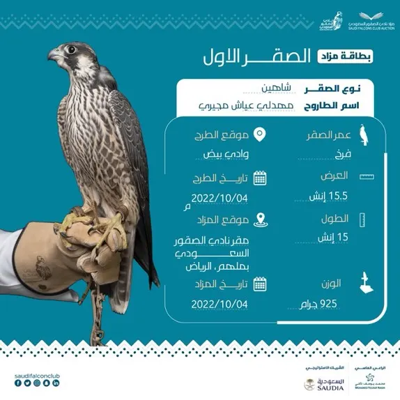 فرخ صقر شاهين بـ 166 ألف ريال