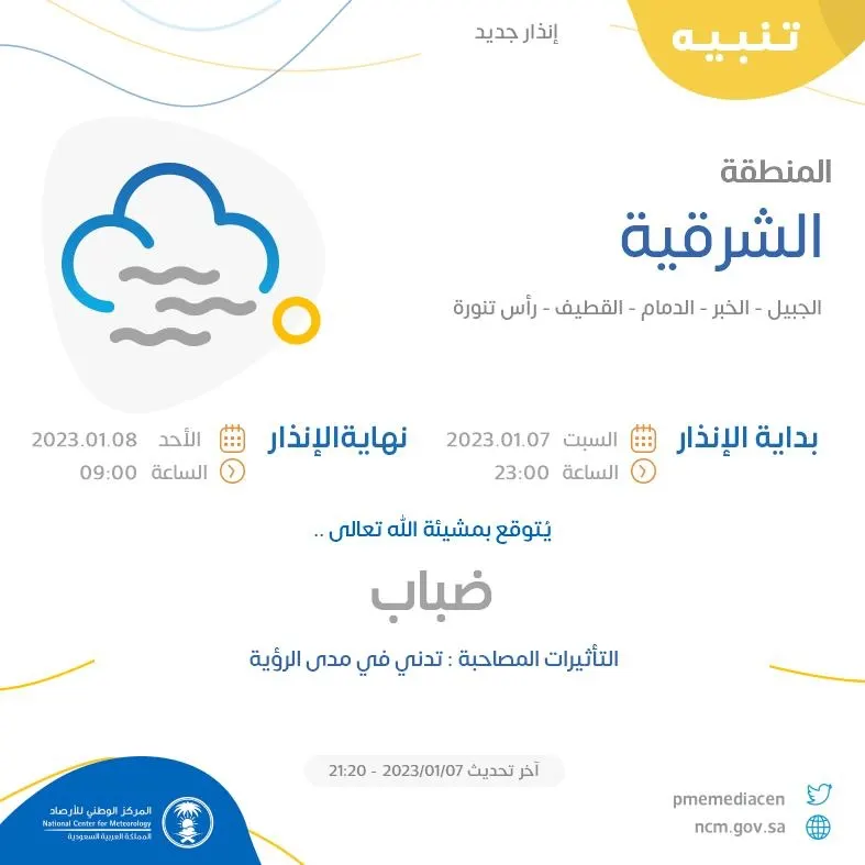 مركز الأرصاد يحذر: الليلة ضباب في كل الشرقية