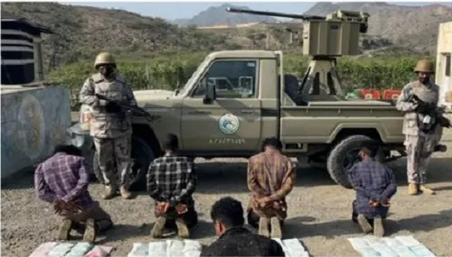 جازان.. محاولة تهريب 44.4 كيلو “حشيش” تنتهي بالقبض على 5 مخالفين