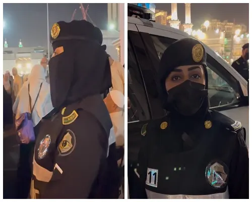 [فيديو] لأول مرة بالزي العسكري.. بنات السعودية في دوريات لتنظيم عمرة رمضان