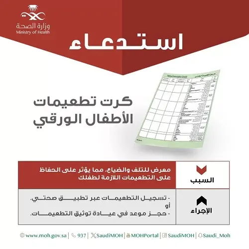 بطريقة وزارة التجارة.. الصحة تستدعي بطاقة التطعيم