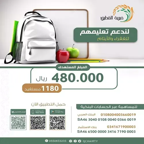 جمعية القطيف تطلب مساعدة المجتمع في دعم 1180 طالباً “فقيراً ويتيماً”