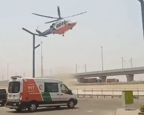 جدة.. سقوط عامل من الدور الثالث وإسعافه جوياً