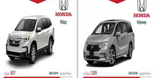 “التجارة” تستدعي 2046 سيارة هوندا موديل 2018 – 2023