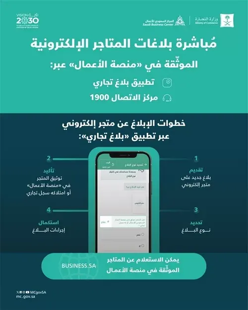 4 خطوات للإبلاغ عن “متجر إلكتروني”