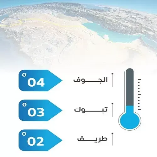 “طريف” الأبرد سعودياً بدرجتين فوق الصفر