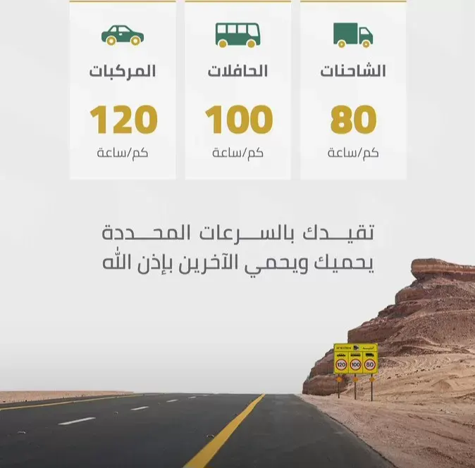 سرعة طريق الظهران – العقير – سلوى.. 80 للشاحنات و 120 للسيارات