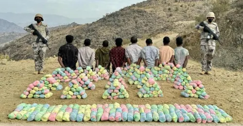 عسير.. 8 إثيوبيين و180 كيلو قات في قبضة الأمن