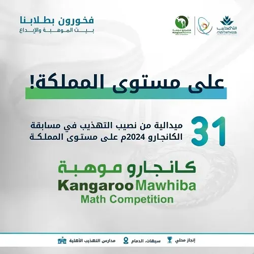 التهذيب تحقق 31 ميدالية في مسابقة كانجارو 2024م على مستوى المملكة