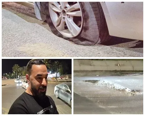 في شارع الملك فيصل.. حفرة متخصصة في “بنشرة” السيارات