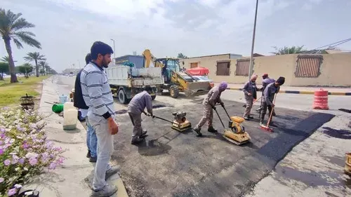 سفلتة كاملة لحفرة شارع الملك فيصل