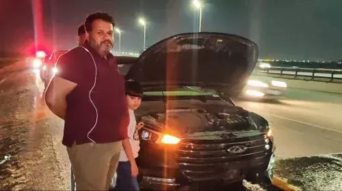 حيدر آل ربح.. اعترضه كلب فنفق وهشّم سيارته