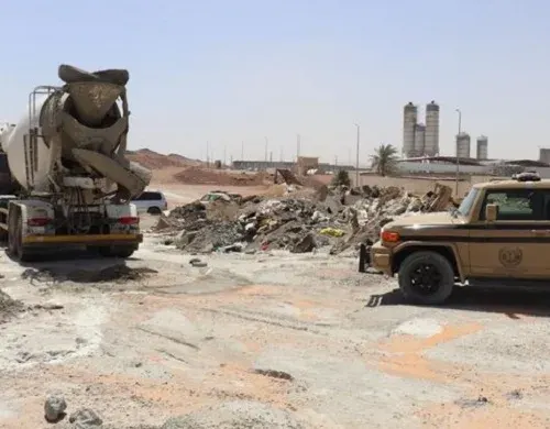 القبض على ملوث البيئة بمواد خرسانية في حائل