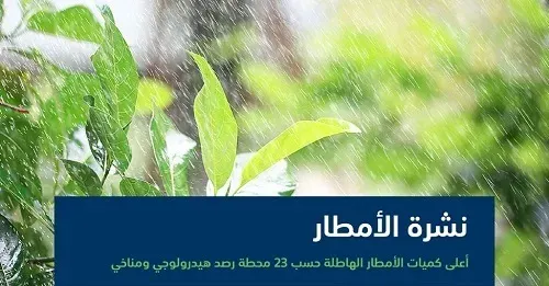 خلال 24 ساعة.. هطول 19.6 ملم أمطاراً في الطائف