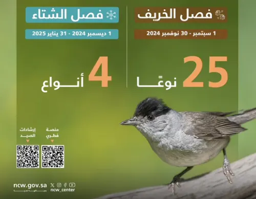 “الحياة الفطرية”: 29 نوعاً من الطيور البرية صيدها مسموح
