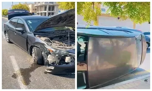 القطيف.. نجاة شاب من انقلاب سيارة أمام الكلية التقنية