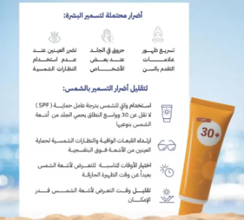 “الغذاء والدواء” ناصحةً: تسمير البشرة بلا “واقي” خطير