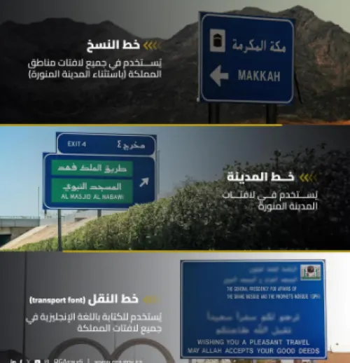 اعتماد 3 خطوط للافتات الإرشادية على الطرق