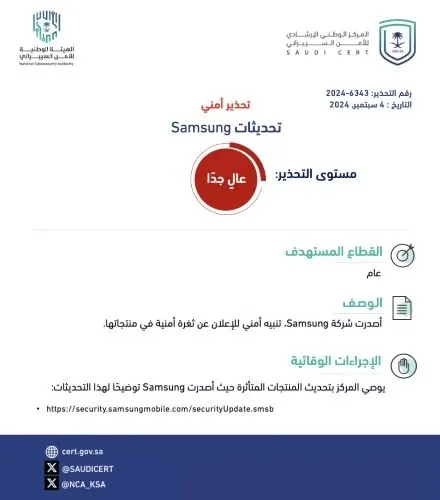 تحذير سيبراني.. أجهزة “سامسونج” قابلة للاختراق