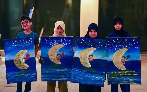 العوامية.. 150 طفلاً رسموا 66 لوحة في ساعتين