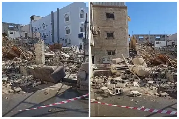 قدّر ولطف.. مبنى تاروت لم يعجبه الترميم.. فسقط فجراً