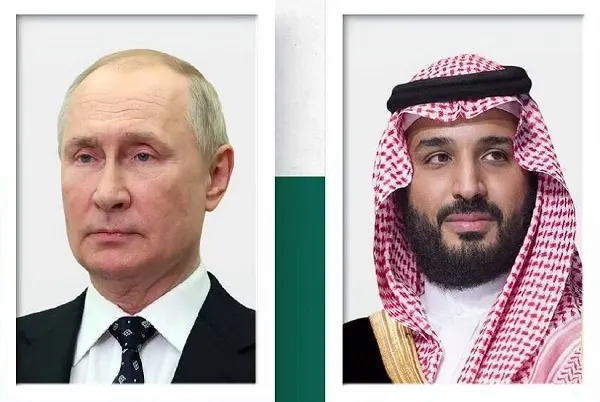 ولي العهد يبحث مع بوتين التعاون الثنائي