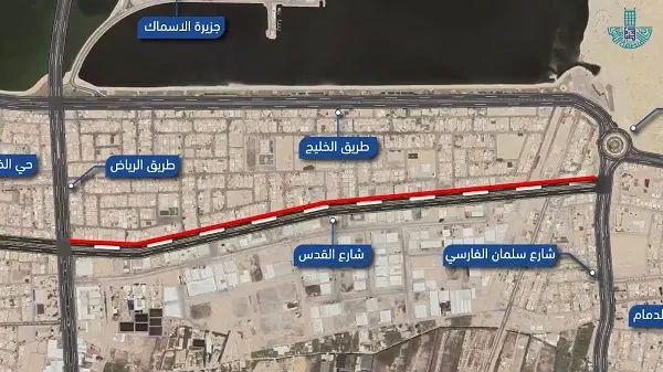 مجيدية القطيف.. إغلاق جزئي لتطوير المسار الشرقي من شارع القدس