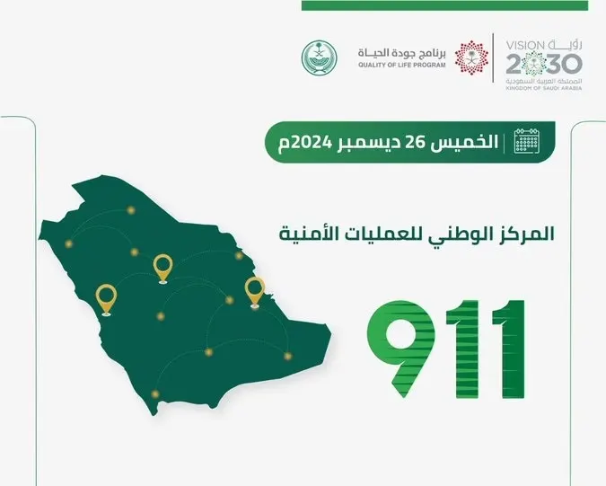في 24 ساعة.. طواريء 911 في الشرقية تلقت أكثر من 18 ألف مكالمة