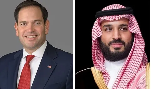 ولي العهد يستعرض العلاقات الثنائية مع وزير الخارجية الأمريكي الجديد