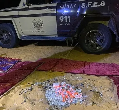 ضبط مشعل نار في محمية طويق و مستغل رواسب في المدينة