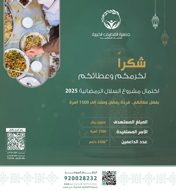في جمعية القطيف.. سلال رمضانية بمليون ريال