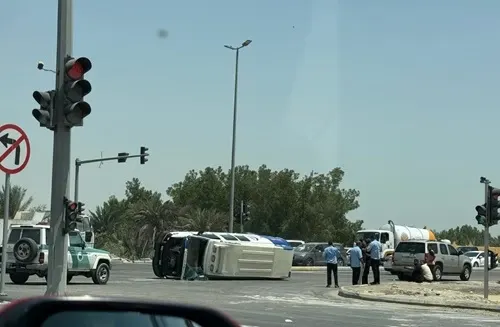 انقلاب سيارة إسعاف في تقاطع شارع شمال الناصرة